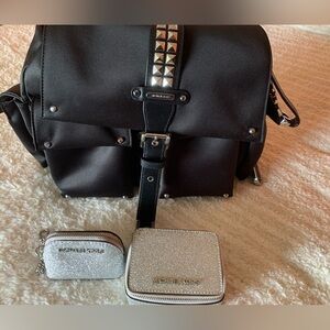 Black Michael Kors Backpack with Accessories